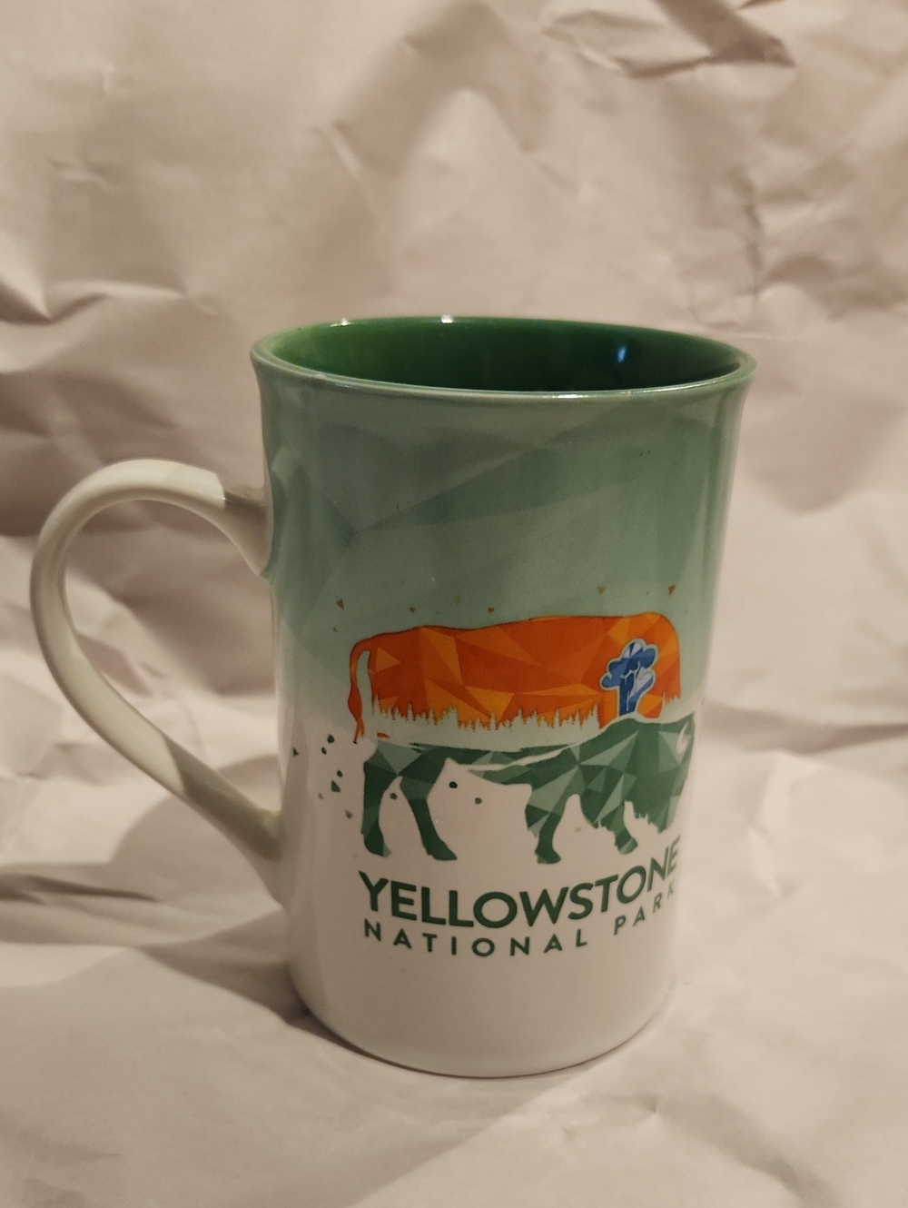 Yellowstone National Park Green Ceramic Travel Mug